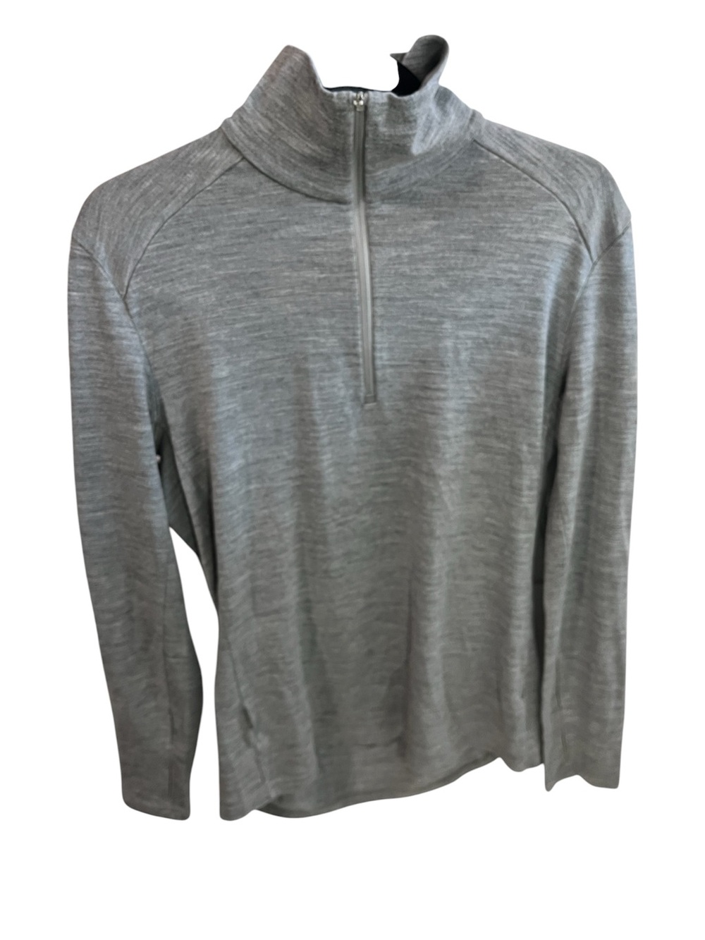 Icebreaker Merino 260 Grey Long Sleeve Half Zip Merino Wool Top Shirt Medium